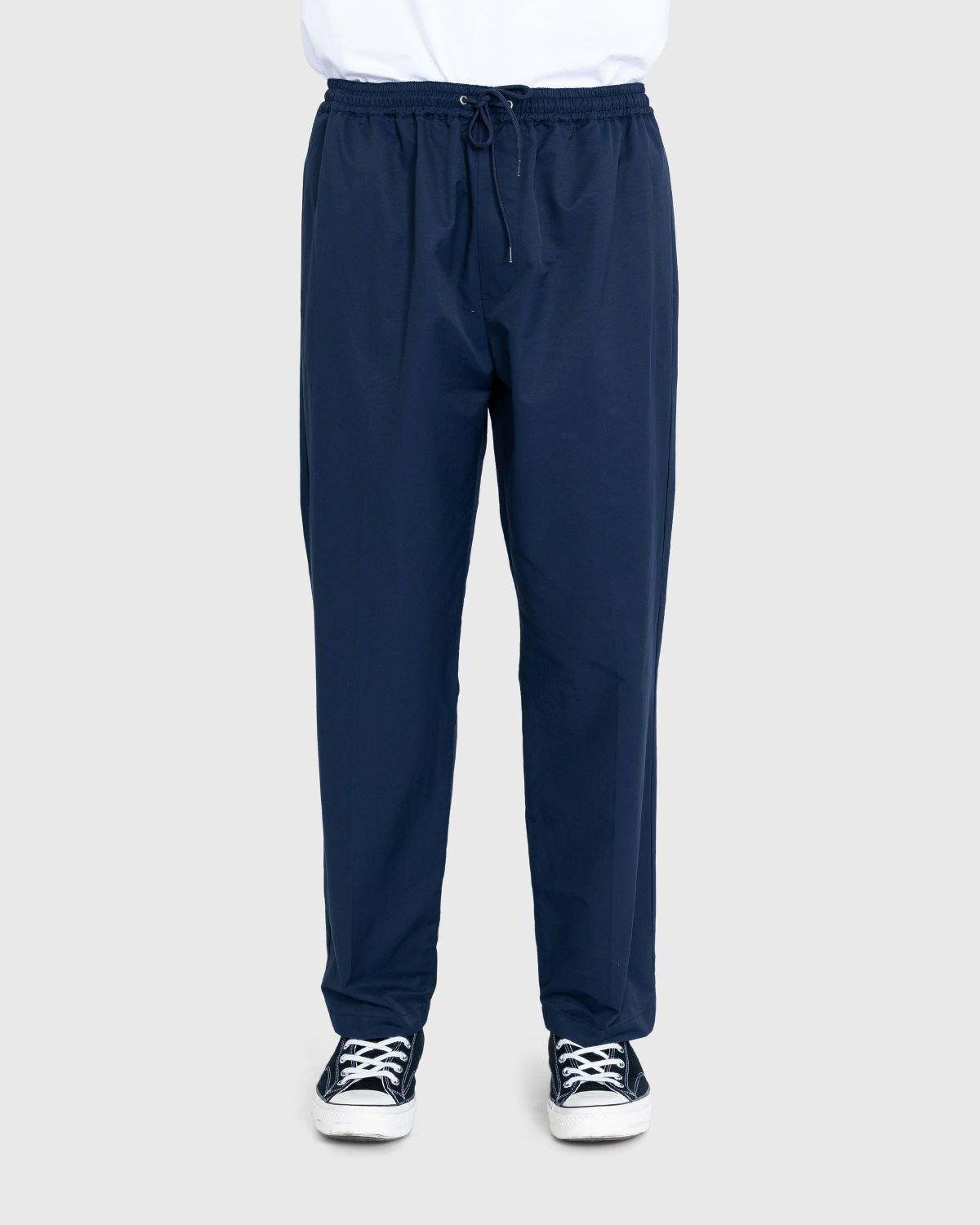 Highsnobiety – Cotton Nylon Elastic Pants Navy - Pants - Blue - Image 2