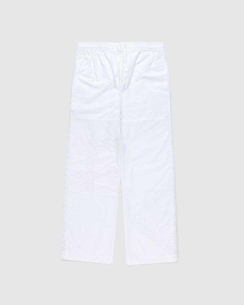 Marine Serre – Regenerated Household Linen Pajama Pants White