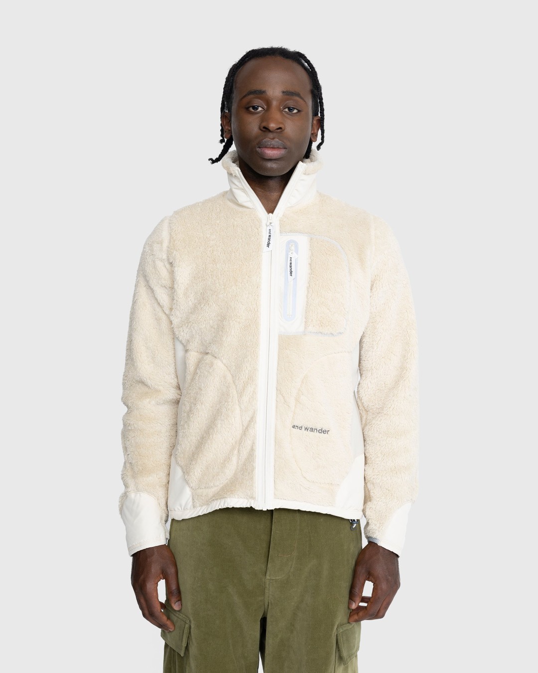 And Wander – High Loft Fleece Jacket Off White - Outerwear - Beige - Image 2