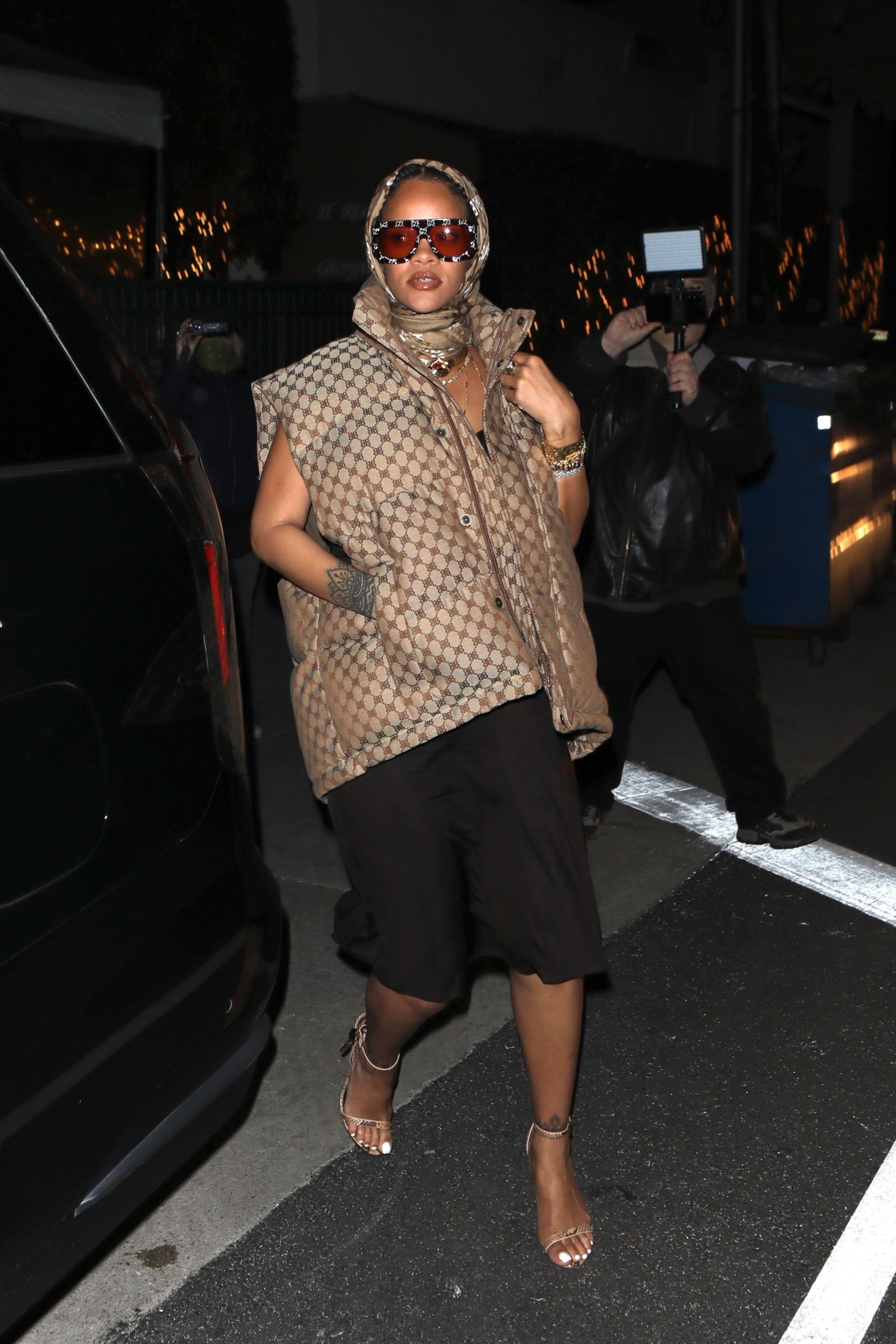 *EXCLUSIVE* Rihanna &amp; ASAP Rocky leave dinner in style