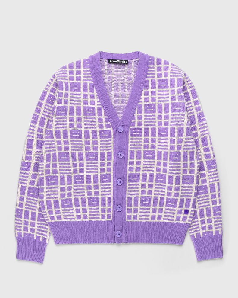 Acne Studios – Face Checkerboard Cardigan Purple