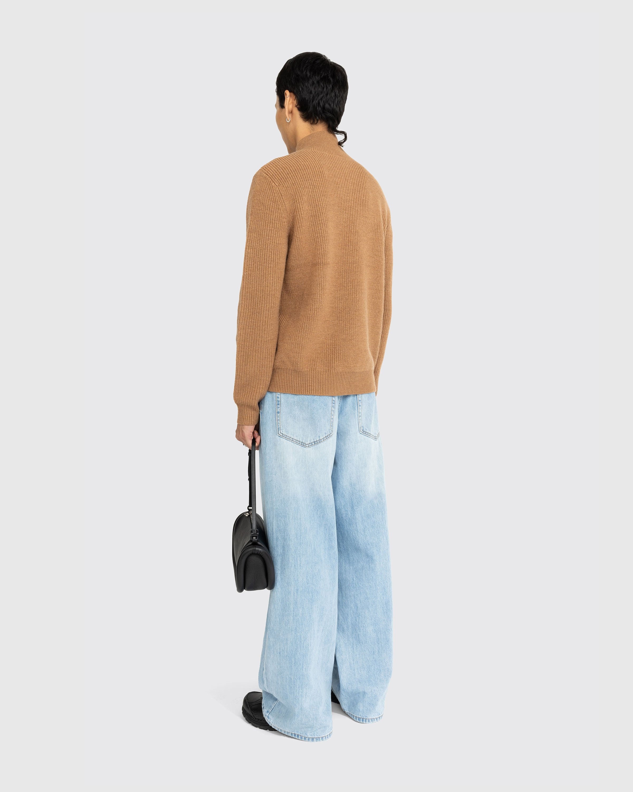 J.W. Anderson – Quarter-Zip Knit Jumper Praline - Knitwear - Brown - Image 4