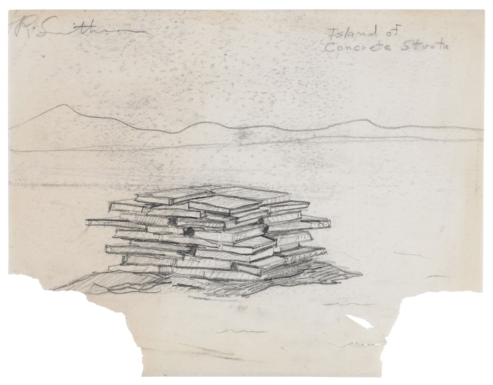 Robert Smithson, Island of Concrete Strata, n.d.