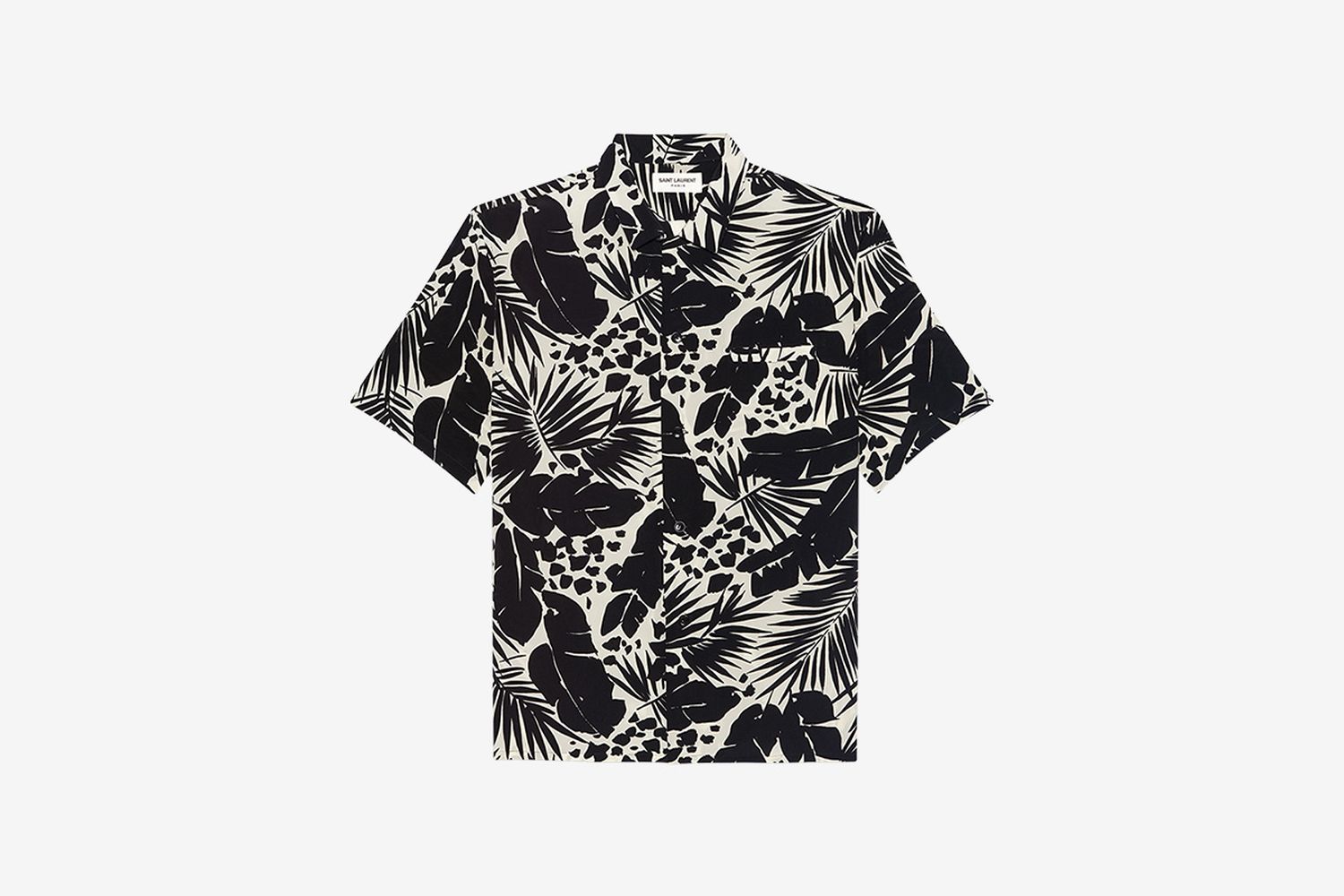 Shark-Collar Shirt in Tropical Print