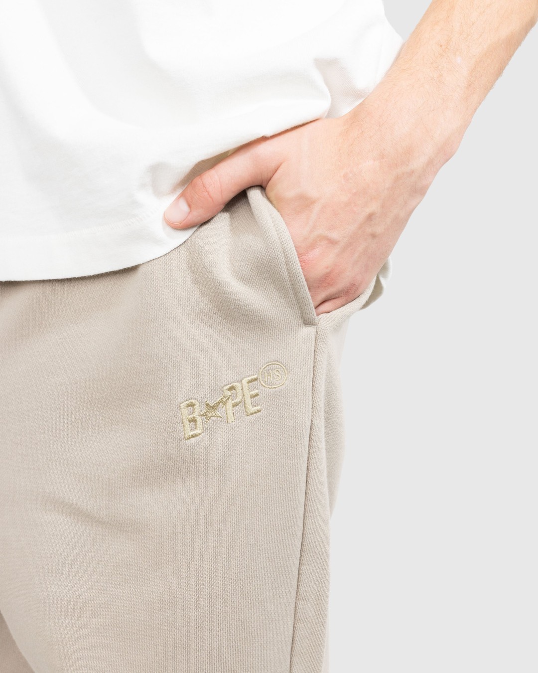 BAPE x Highsnobiety – Heavy Washed Sweat Pants Beige - Pants - Beige - Image 5