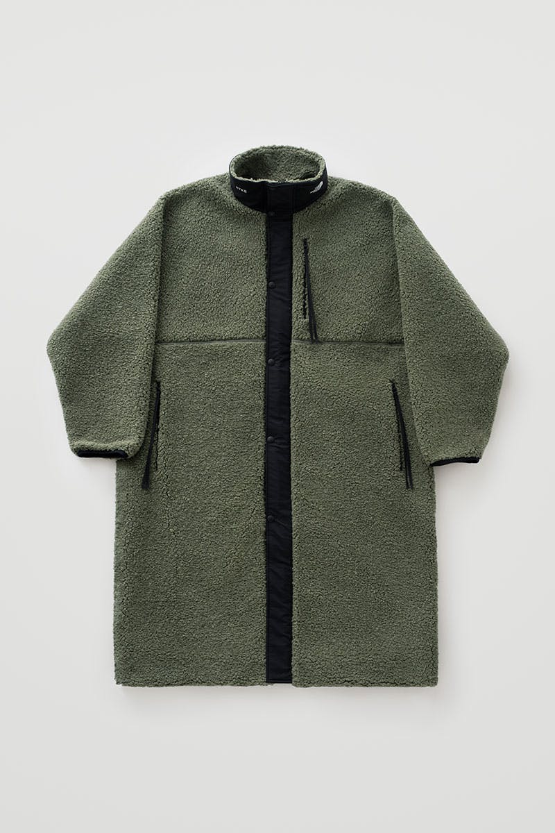 THE NORTH FACE◆×HYKE/19AW/TEC BOA COAT/S/アクリル/KHK/NA691HY