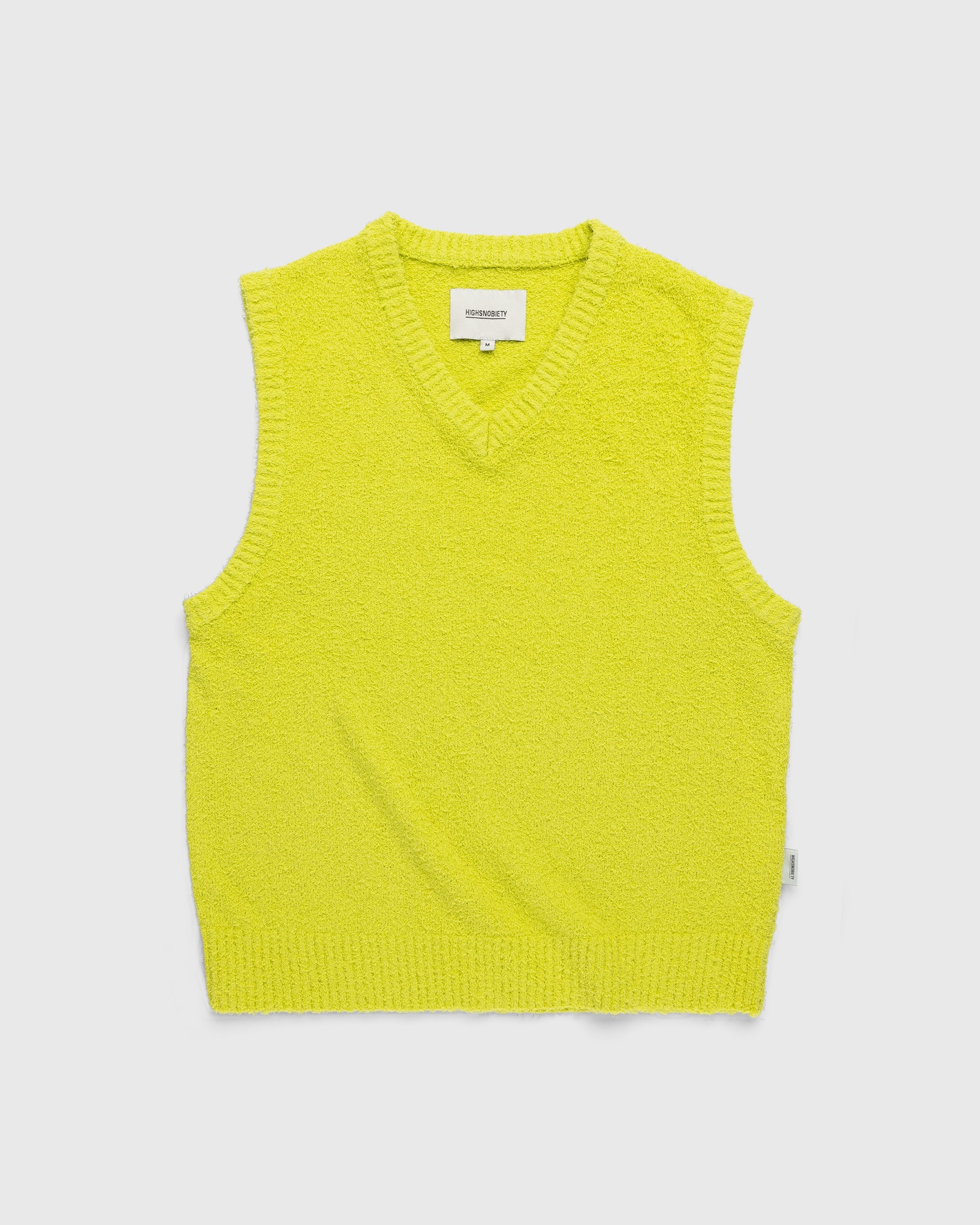 Highsnobiety – V-Neck Sweater Vest Yellow - Knitwear - Yellow - Image 1