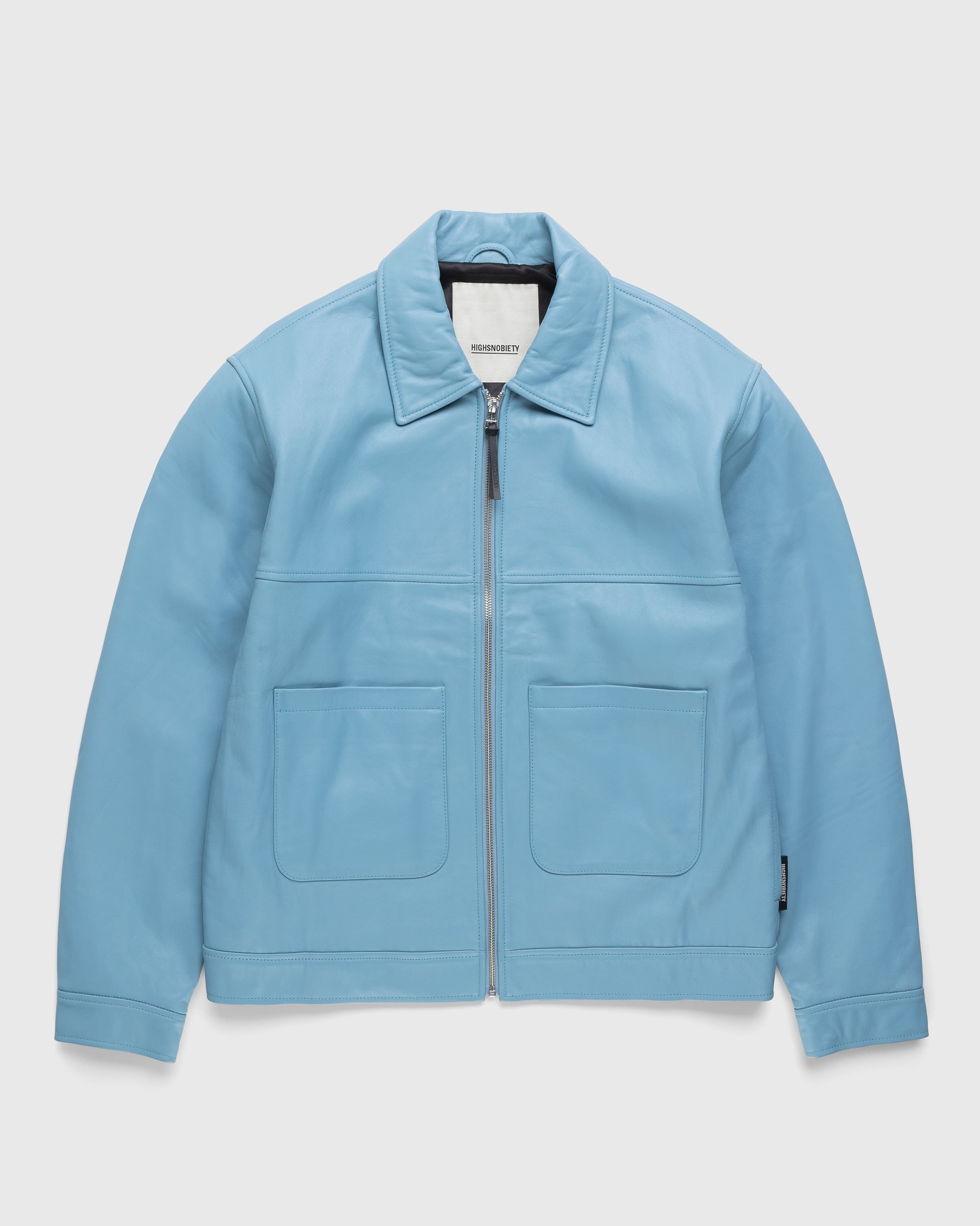 Highsnobiety Leather Jacket Baby Blue Highsnobiety Shop