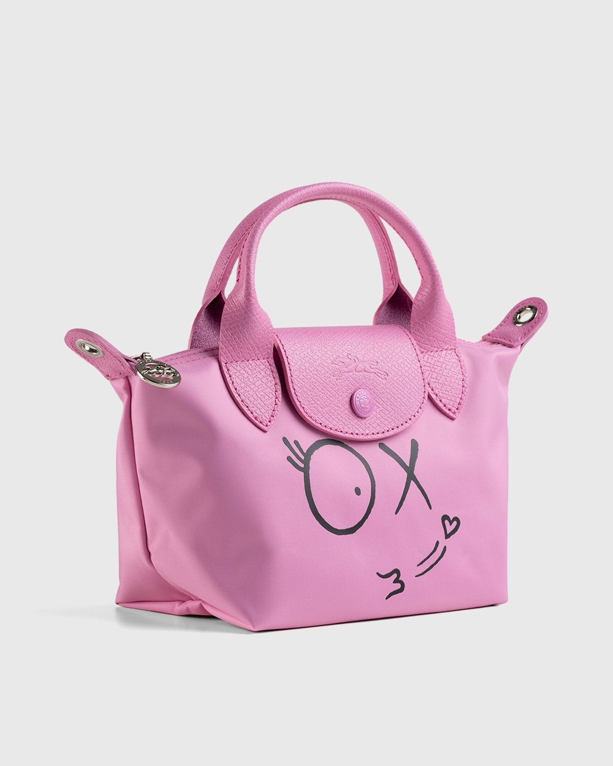 Longchamp x André Saraiva – Le Pliage André Pouch Pink