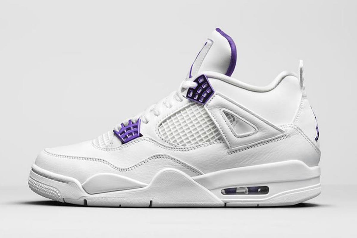 nike air jordan 4 metallic purple product shot