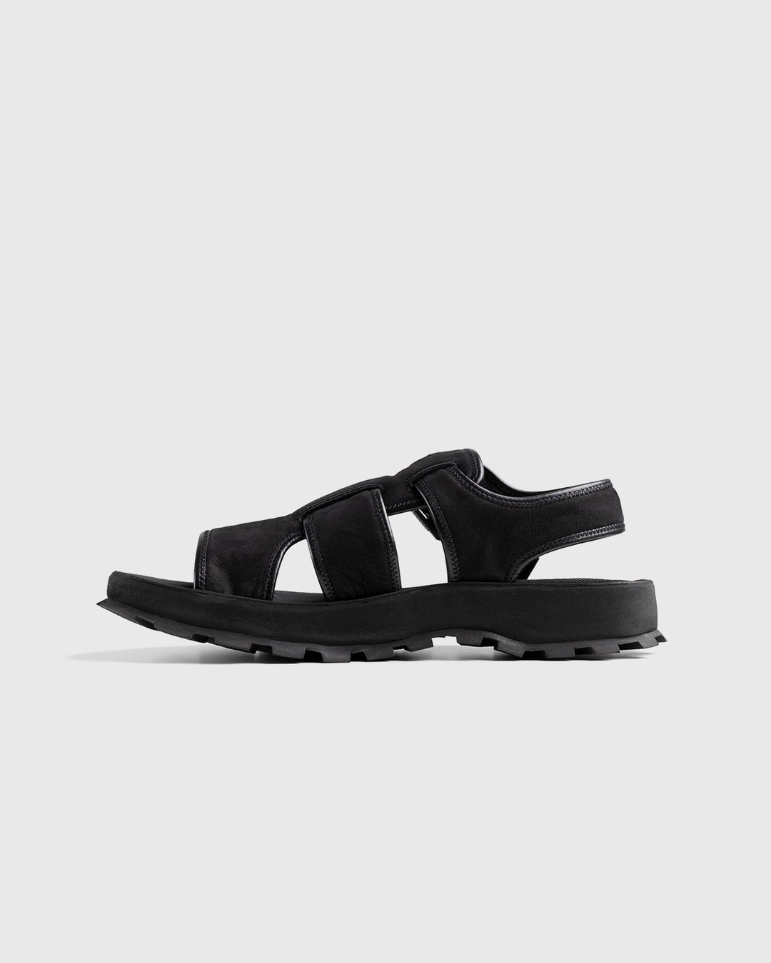 Jil Sander – Calfskin Leather Sandal Black - Sandals - Black - Image 2