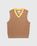 Light Alpaca Sweater Vest Brown/Yellow