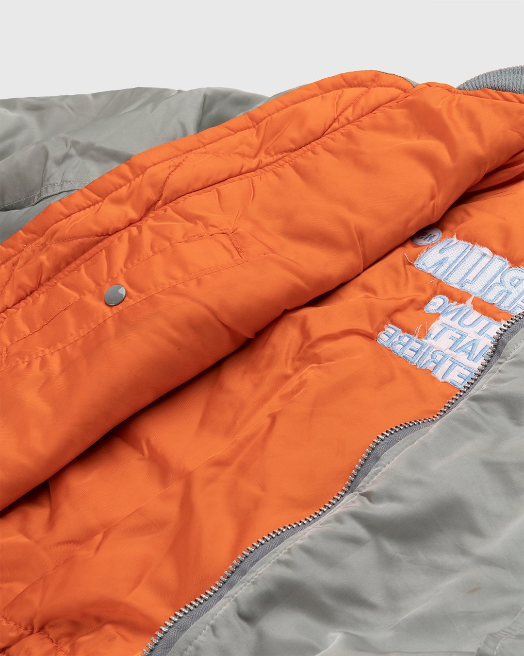 Highsnobiety – Berlin Berlin Embroidered Vintage MA-1 Grey - Outerwear - Grey - Image 6