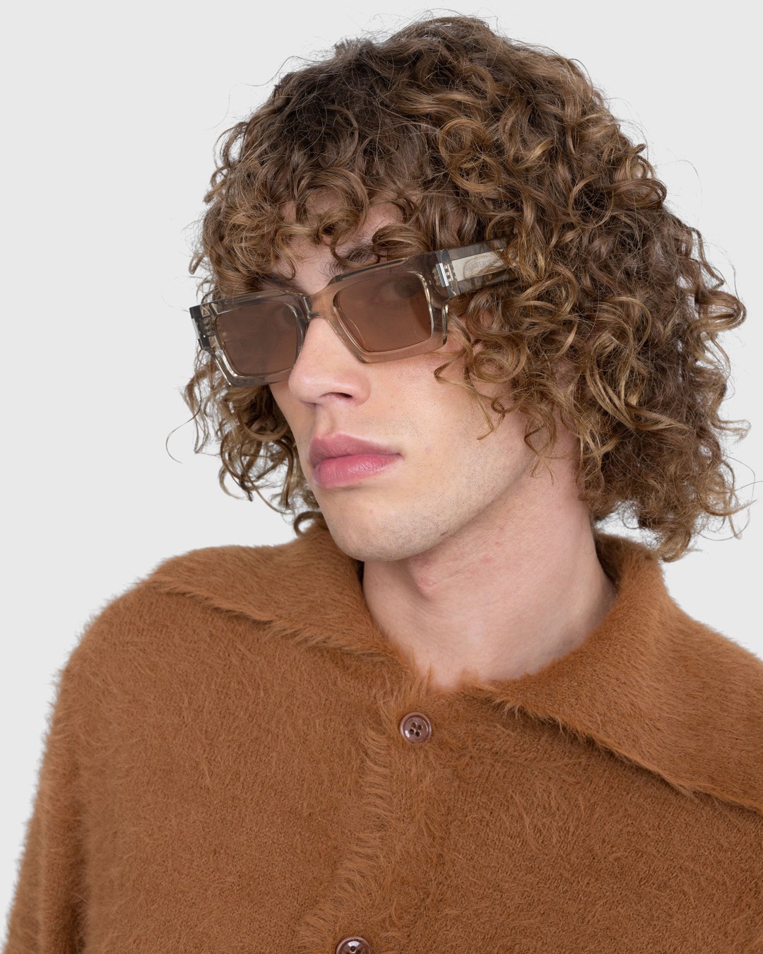 Saint Laurent – SL 572 Square Frame Sunglasses Yellow/Brown - Eyewear - Multi - Image 4