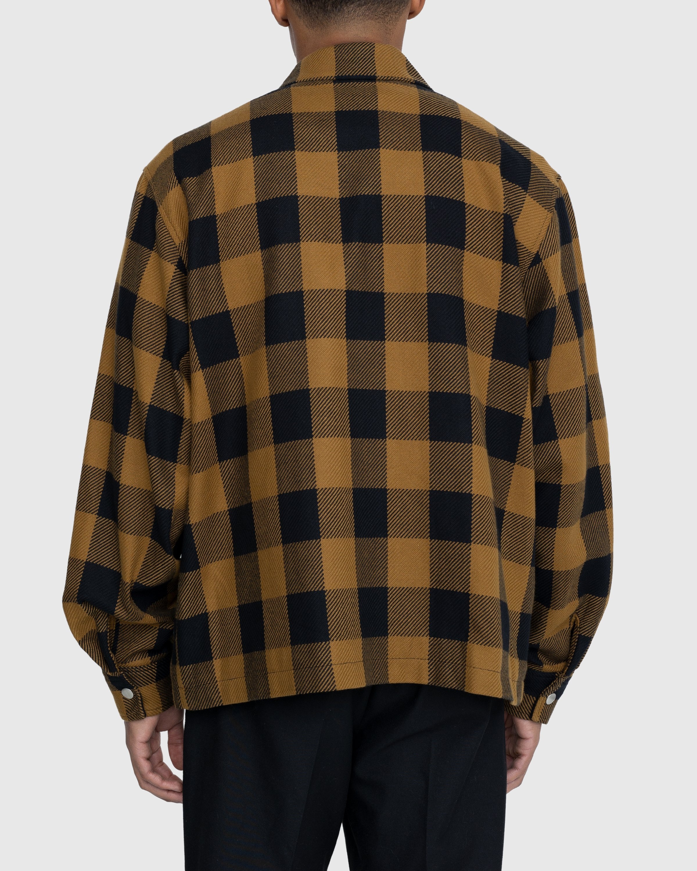 Highsnobiety – Buffalo Check Zip Shirt Brown - Shirts - Brown - Image 4