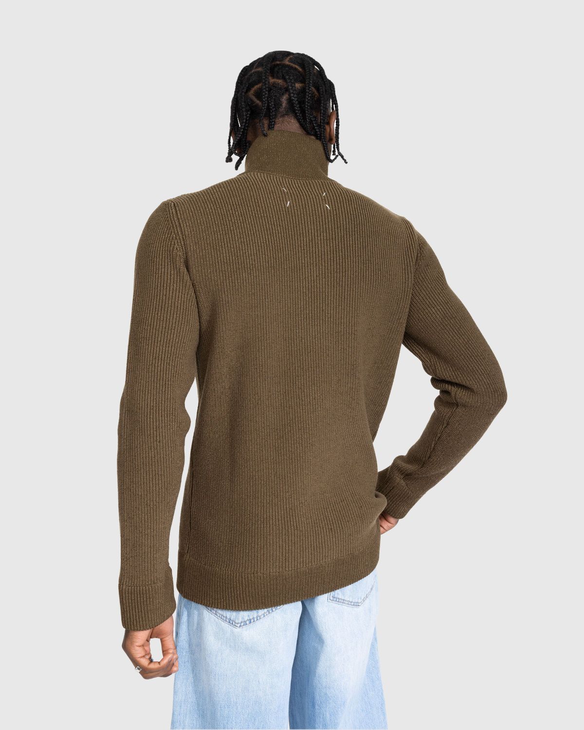 Maison Margiela – Knit Zip-Up Cardigan Brown - Knitwear - Brown - Image 3
