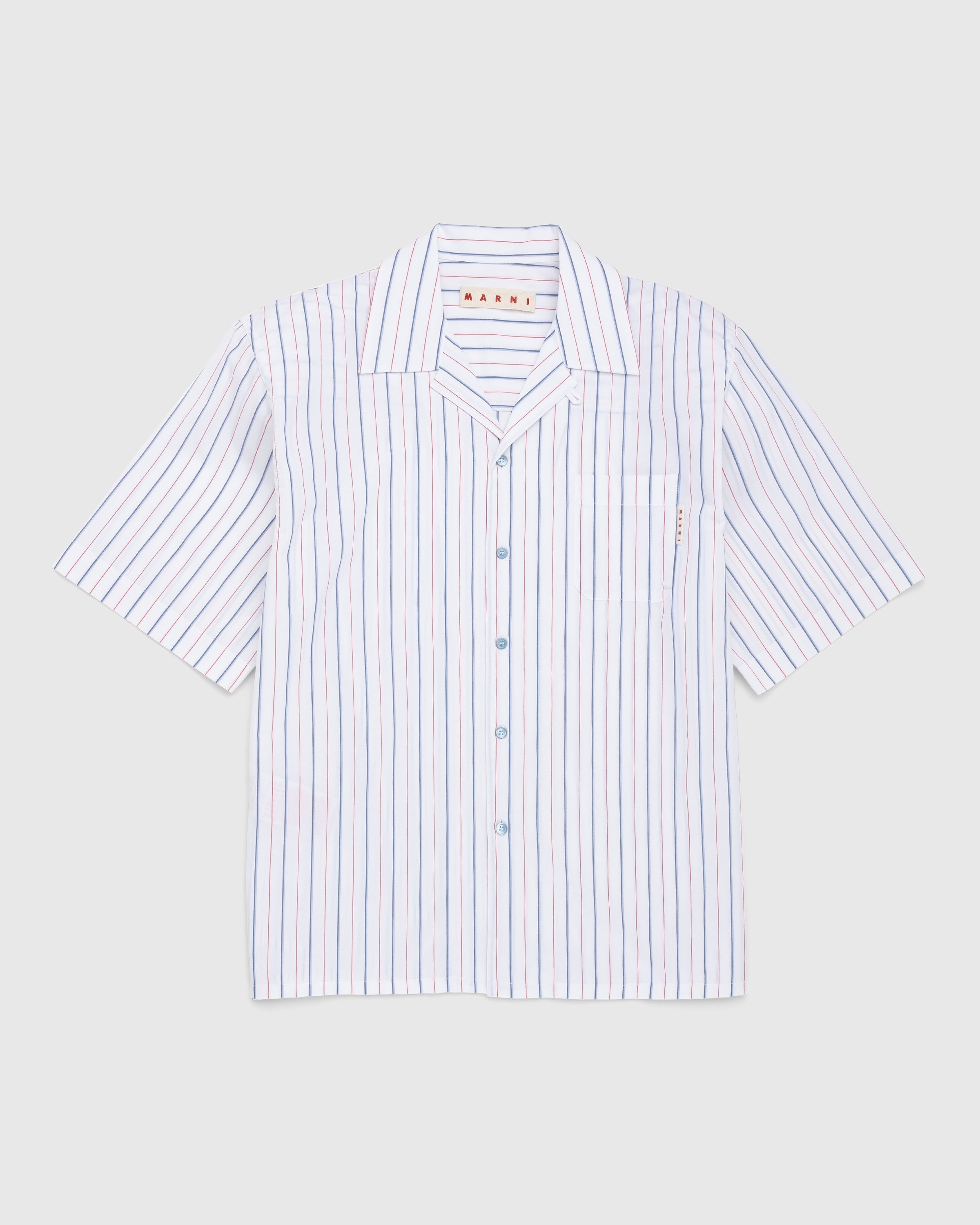 Marni – Striped Button-Up Shirt White - Shirts - White - Image 1