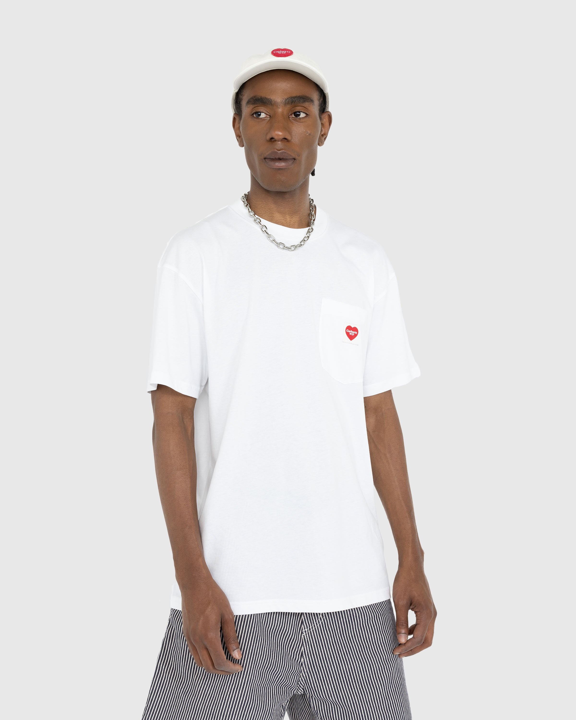 Carhartt WIP – Pocket Heart T-Shirt White - Tops - White - Image 2