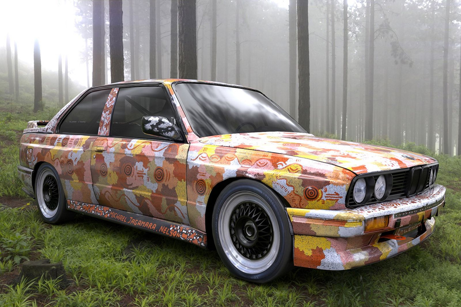 BMW Art Car by Michael Jagamara Nelson, BMW M3, 1989, augmented reality