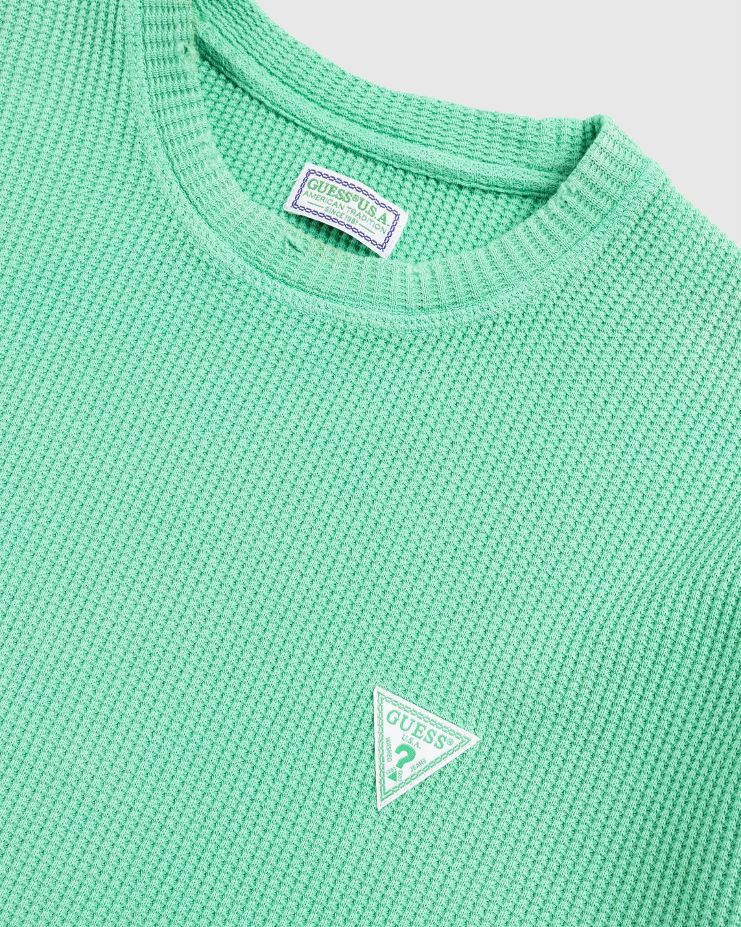 Guess USA – Longsleeve Waffle Tee Jade Sea - Longsleeves - Black - Image 5