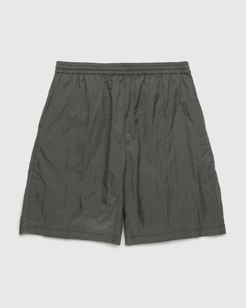 Texture Nylon Mid Length Elastic Shorts Grey
