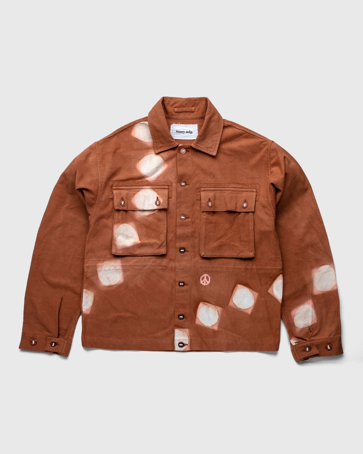 Story mfg. – Helix Jacket Bark Pink Lunar Clamp - Shirts - Brown - Image 1