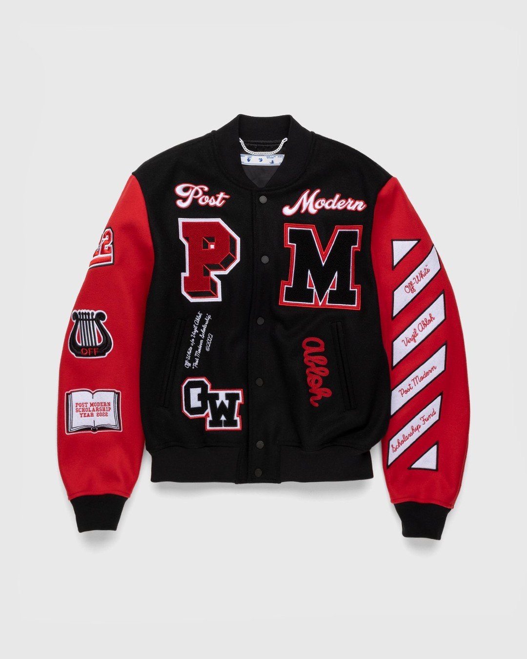 Off-White Black & Off-White Varsity Bomber Jacket. Off-White