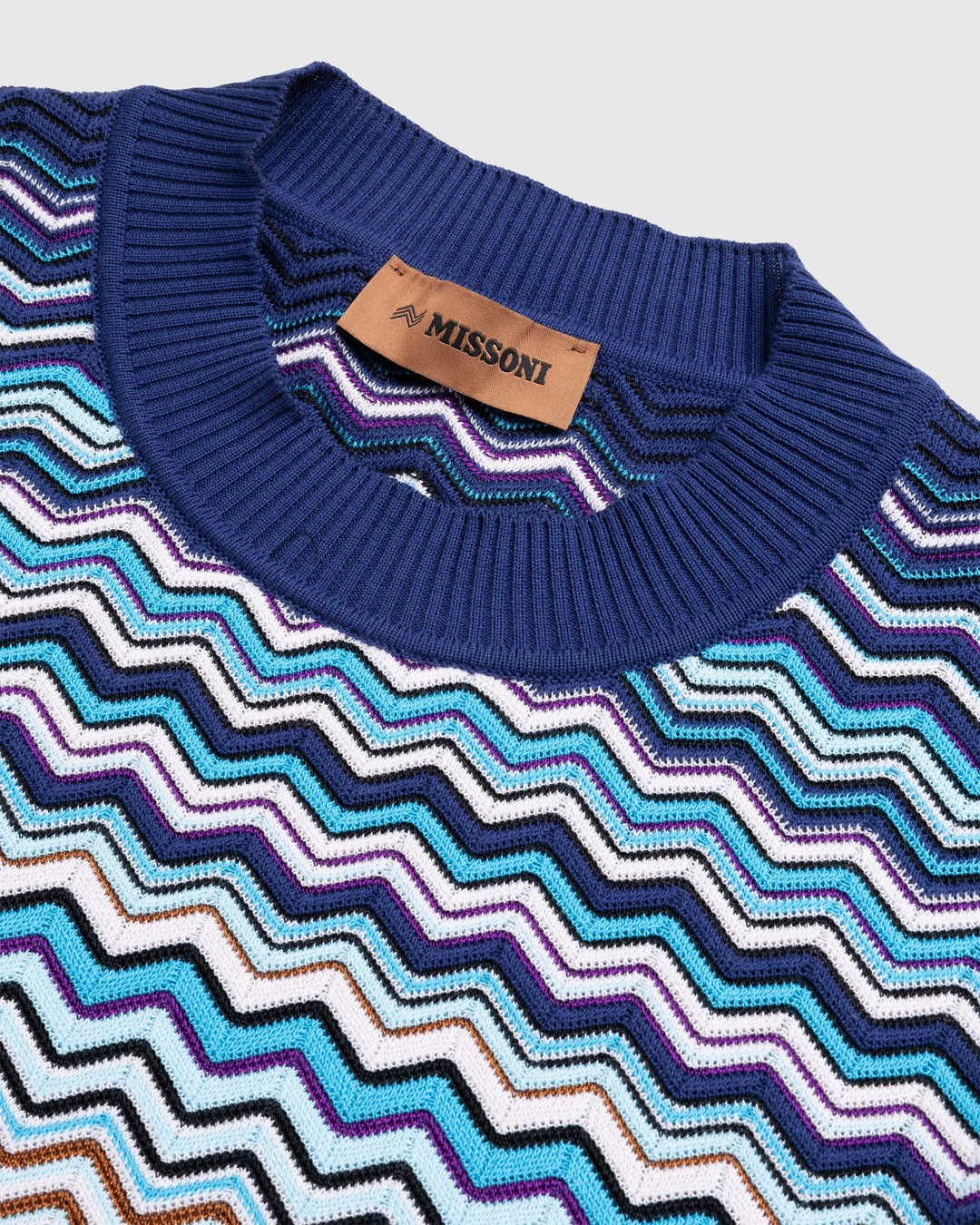 Missoni – Chevron T-Shirt Blue/Black/White - Tops - Black - Image 5