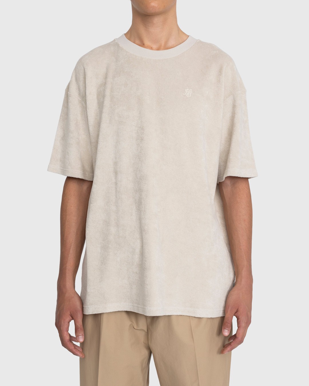Highsnobiety – HS Logo Reverse Terry T-Shirt Beige - Tops - Beige - Image 2