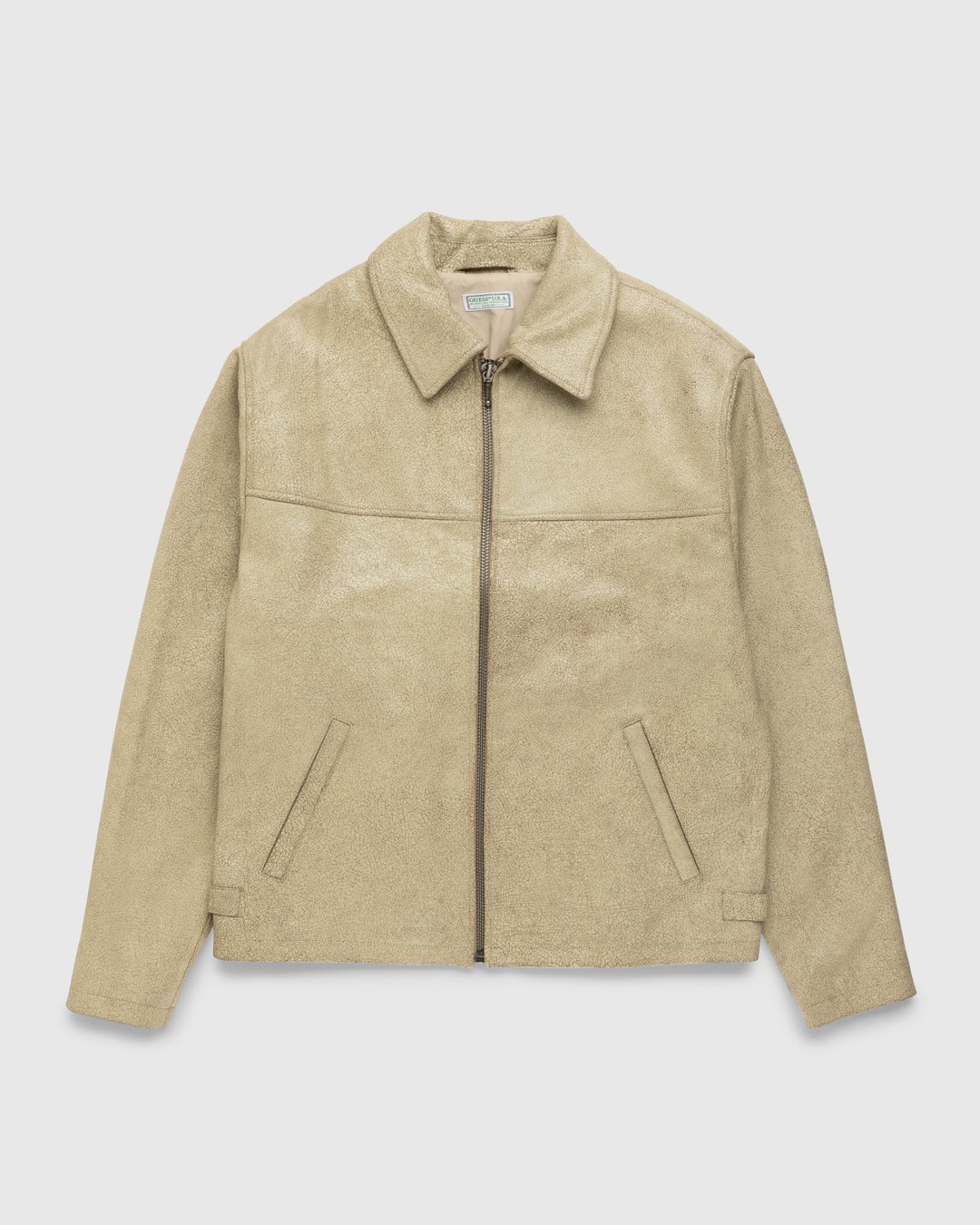 Guess USA – Crackle Leather Jacket Beige - Outerwear - Beige - Image 1
