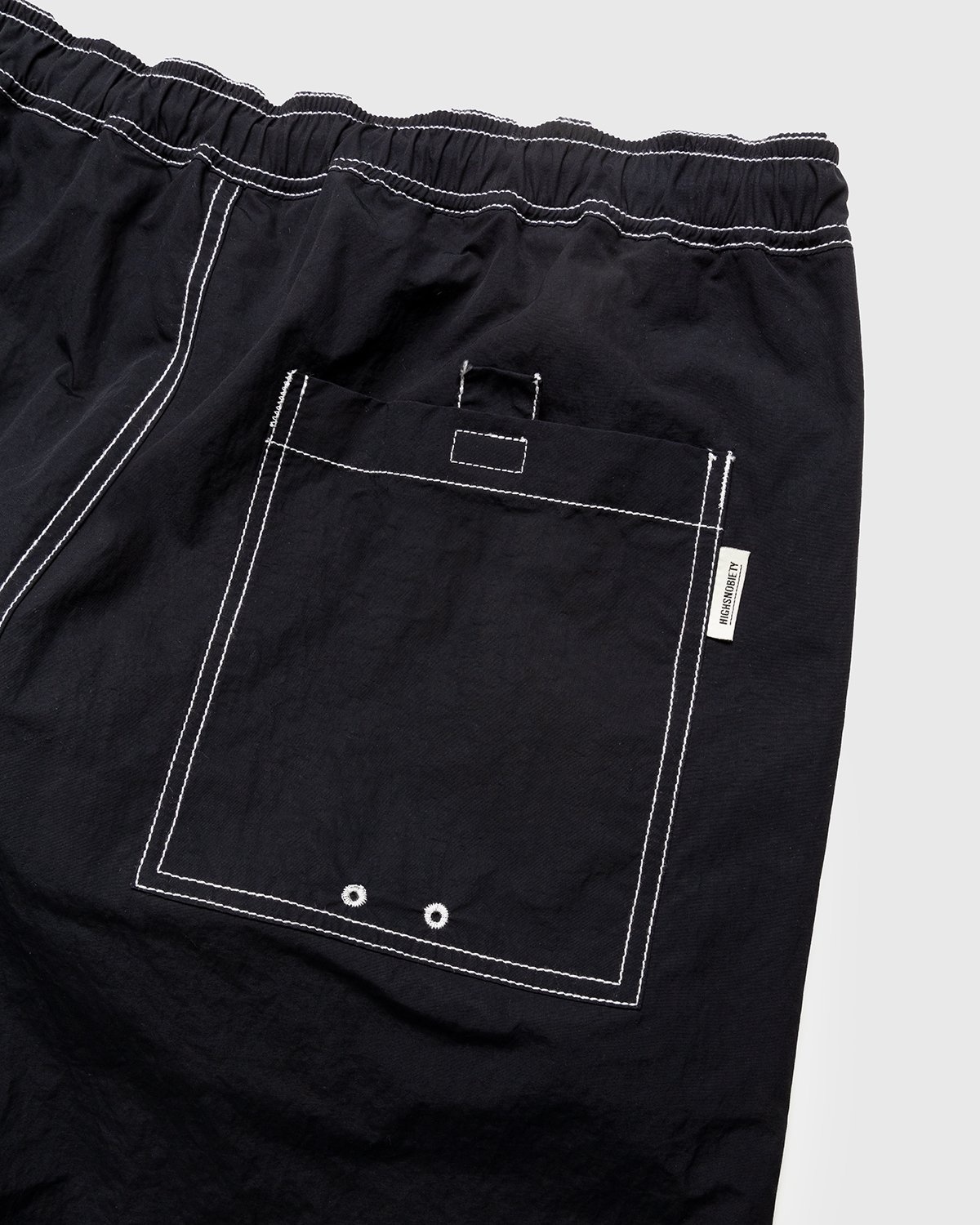 Highsnobiety – Contrast Brushed Nylon Elastic Pants Black - Pants - Black - Image 3
