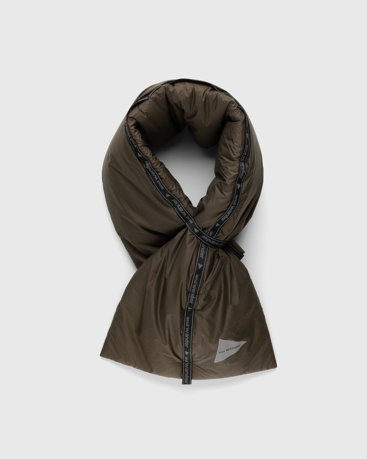 And Wander – Primaloft Rip Muffler Khaki - Scarves - Green - Image 3