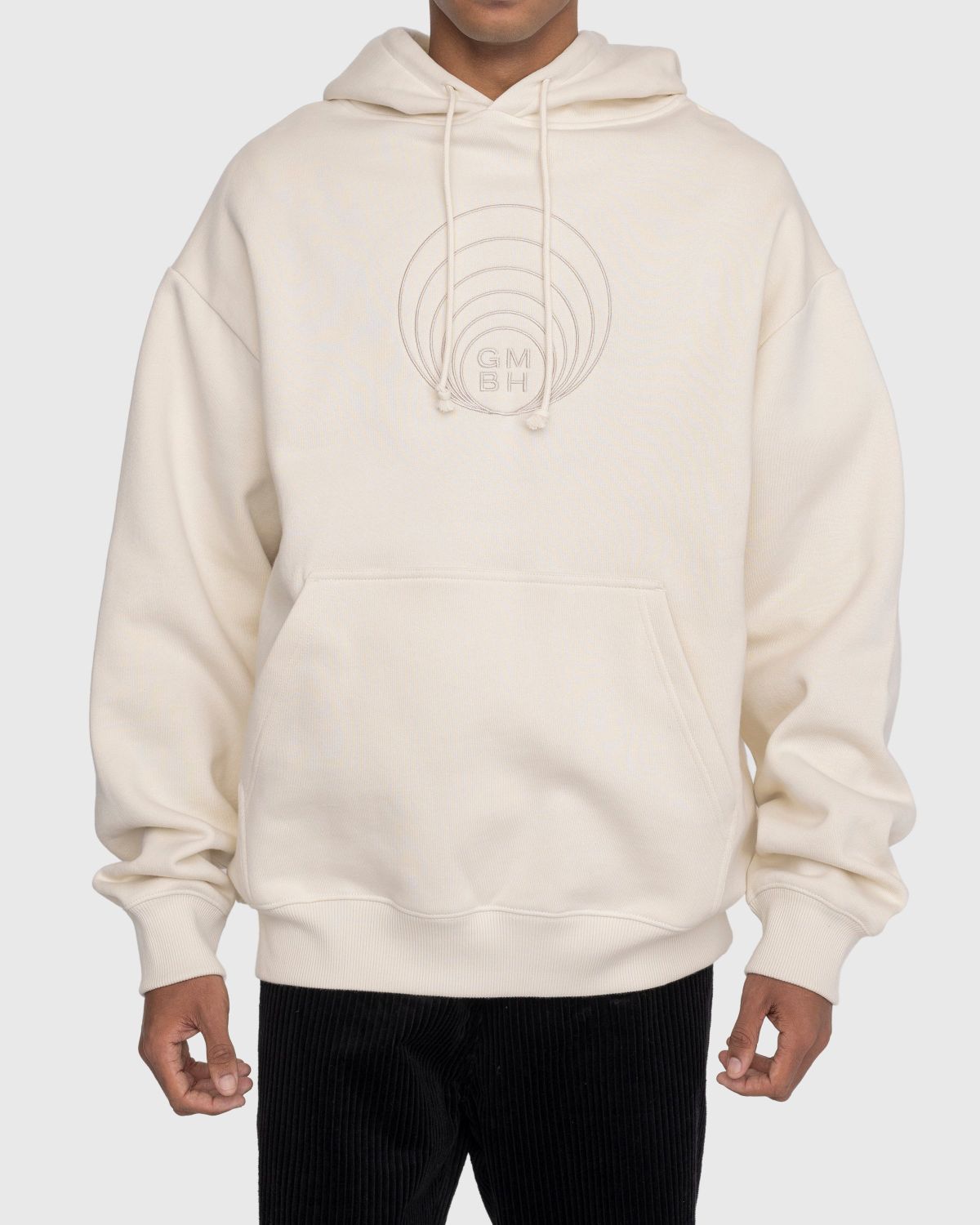 GmbH – Abbas Embroidered Hoodie Ivory - Sweats - Beige - Image 2
