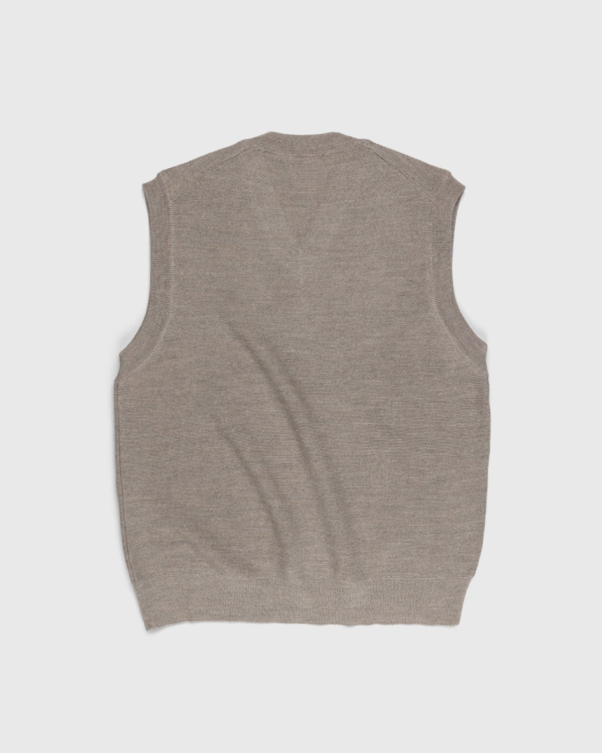 Lemaire – V-Neck Merino Vest Light Stone Melange - Knitwear - Beige - Image 2