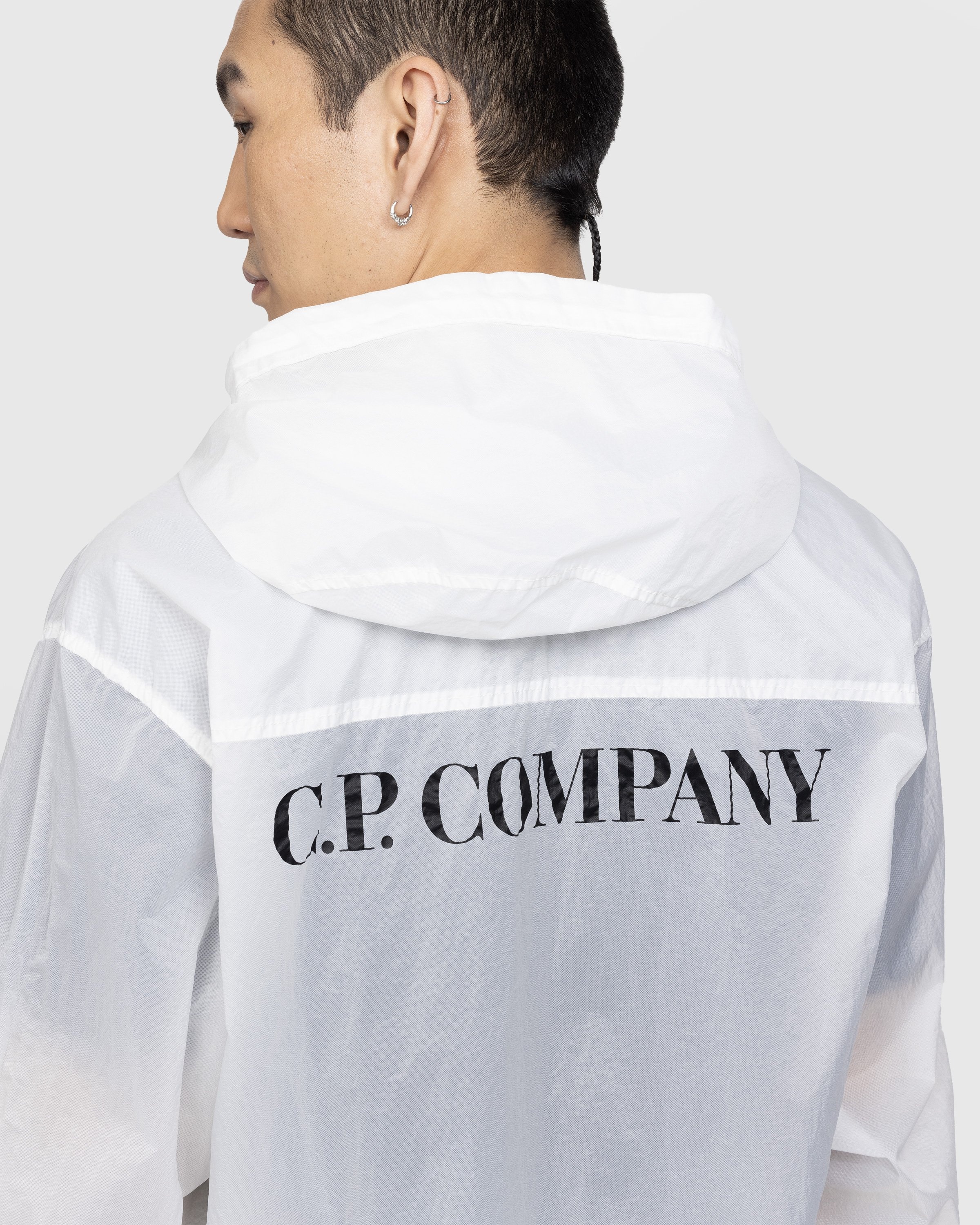 White cp company goggle hoodie sales