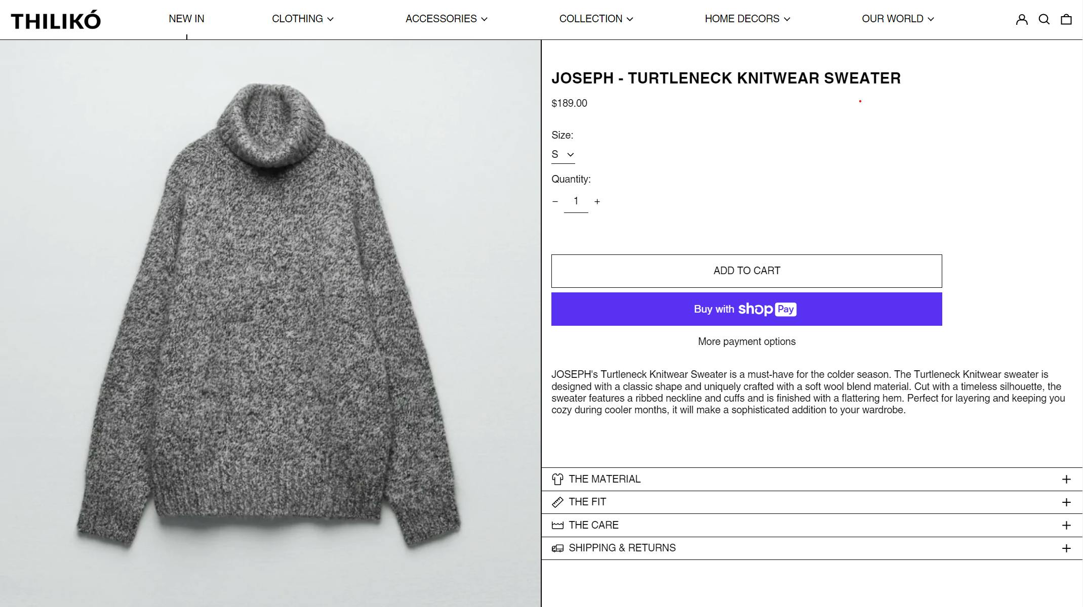 Thilikó's website, screengrab taken 1/12/2023
