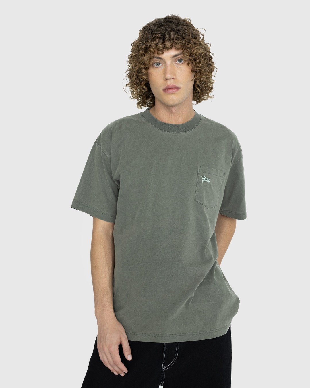 Patta – Basic Washed Pocket T-Shirt Beetle - Tops - Green - Image 2