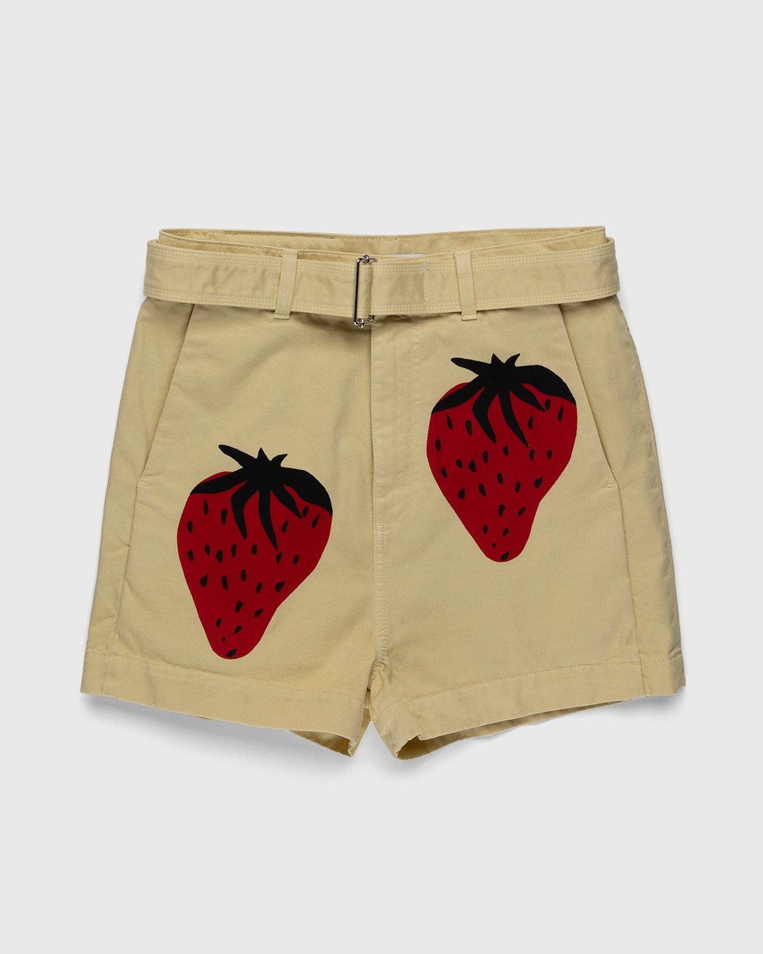 J.W. Anderson – Strawberry Chino Shorts Natural/Red - Shorts - Beige - Image 1