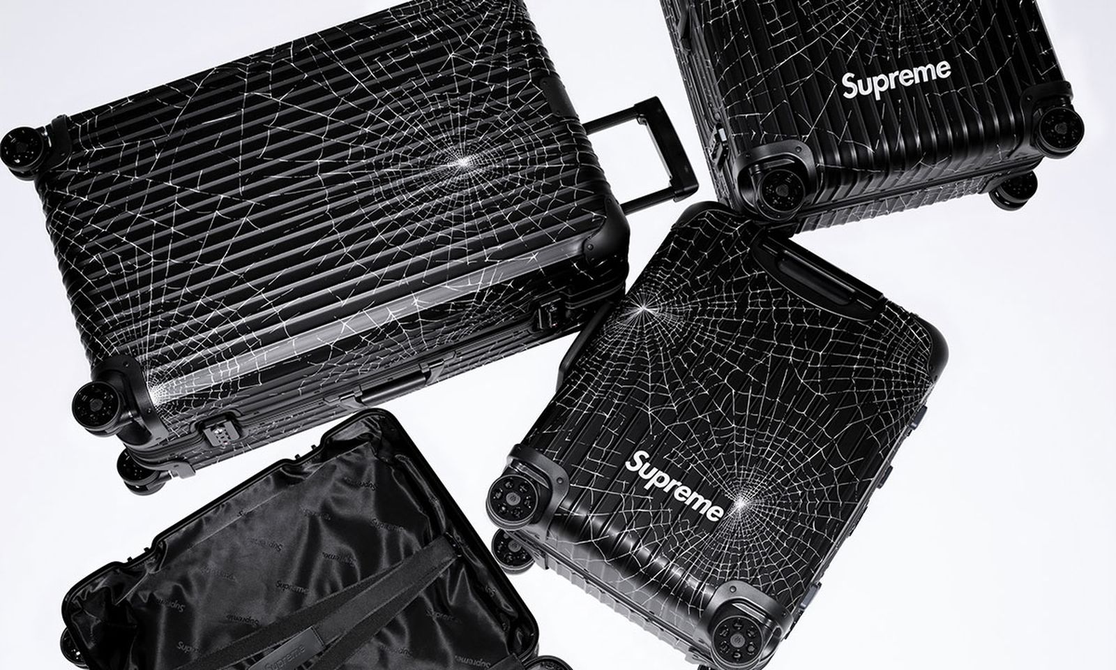 Supreme x RIMOWA luggage collection spider web