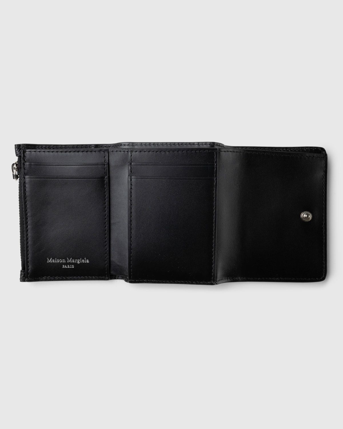 Maison Margiela – Tri-Fold Zip Wallet Black - Wallets - Black - Image 3