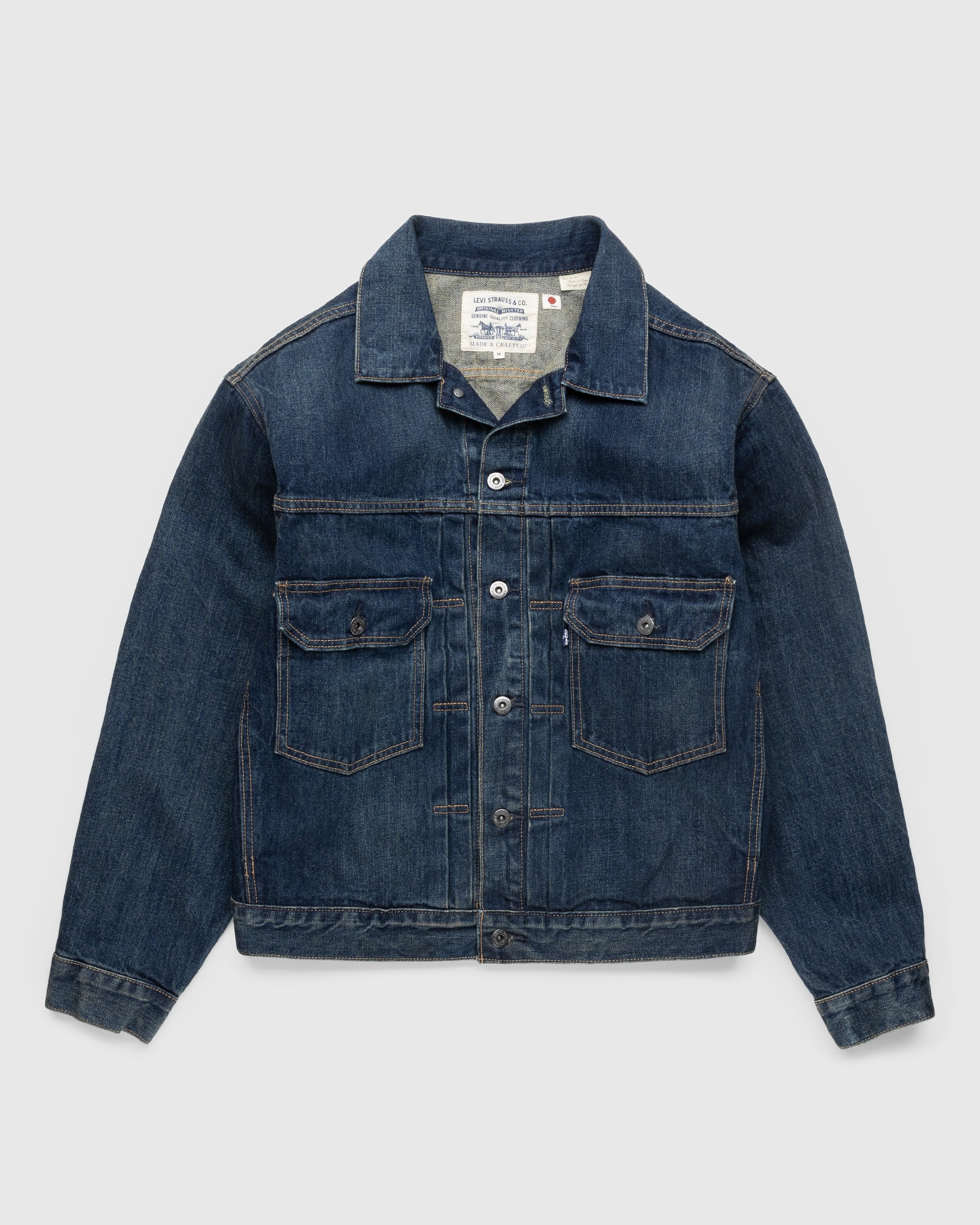 Levi's trucker jacket dark wash deals