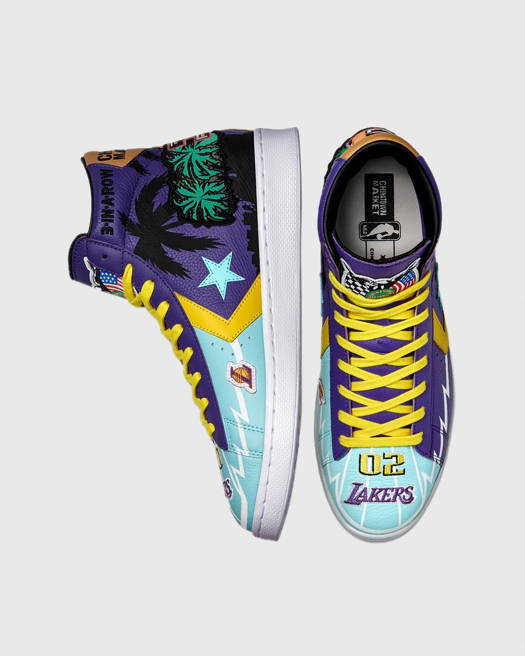 Converse x Jeff Hamilton – Pro Leather High Violet/Poolside - Sneakers - Purple - Image 3