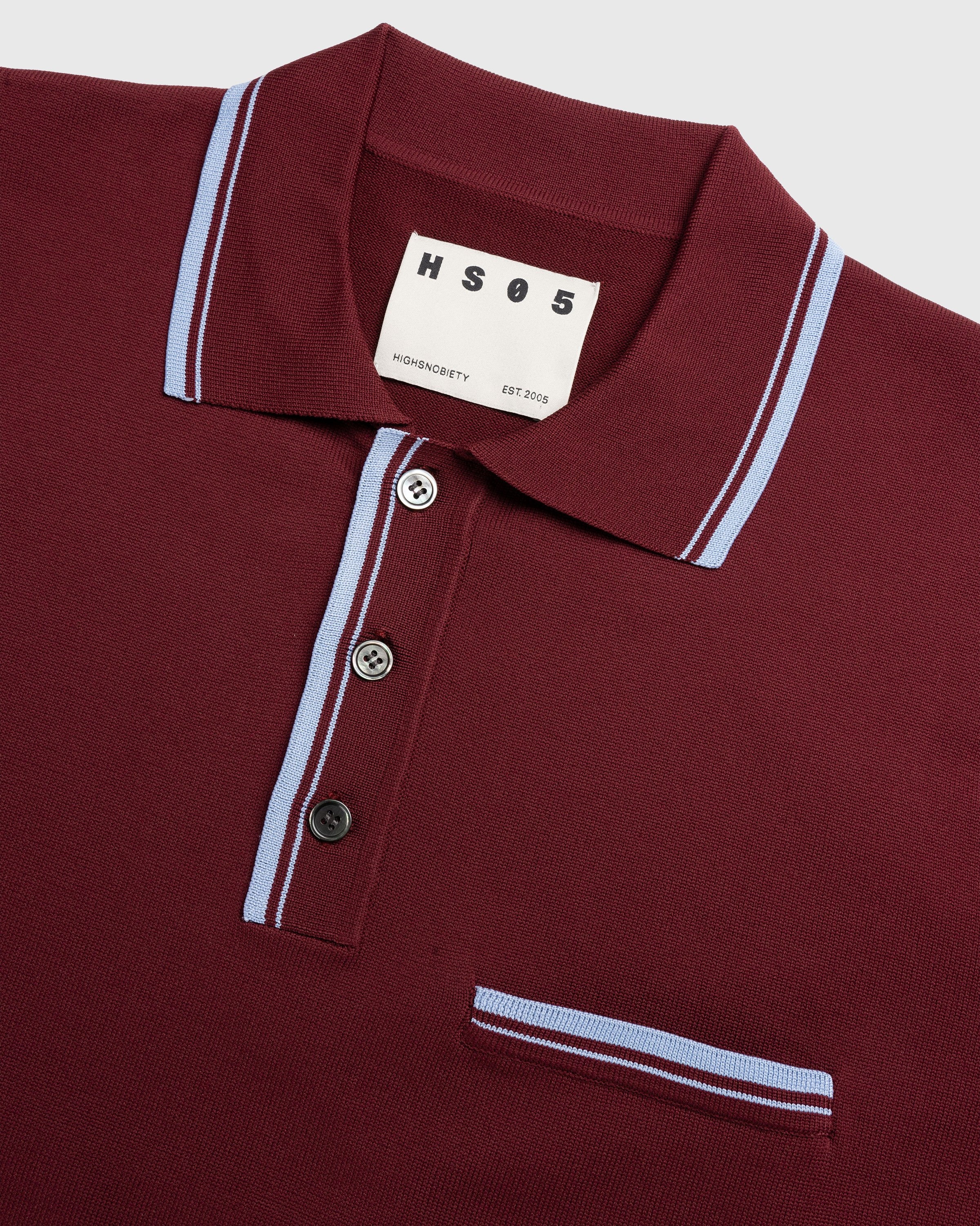 Highsnobiety HS05 – Long Sleeves Knit Polo Bordeaux - Longsleeves - Red - Image 6