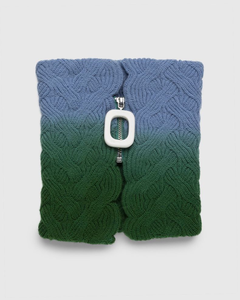 J.W. Anderson – Cable Knit Foldover Neckband Green/Blue