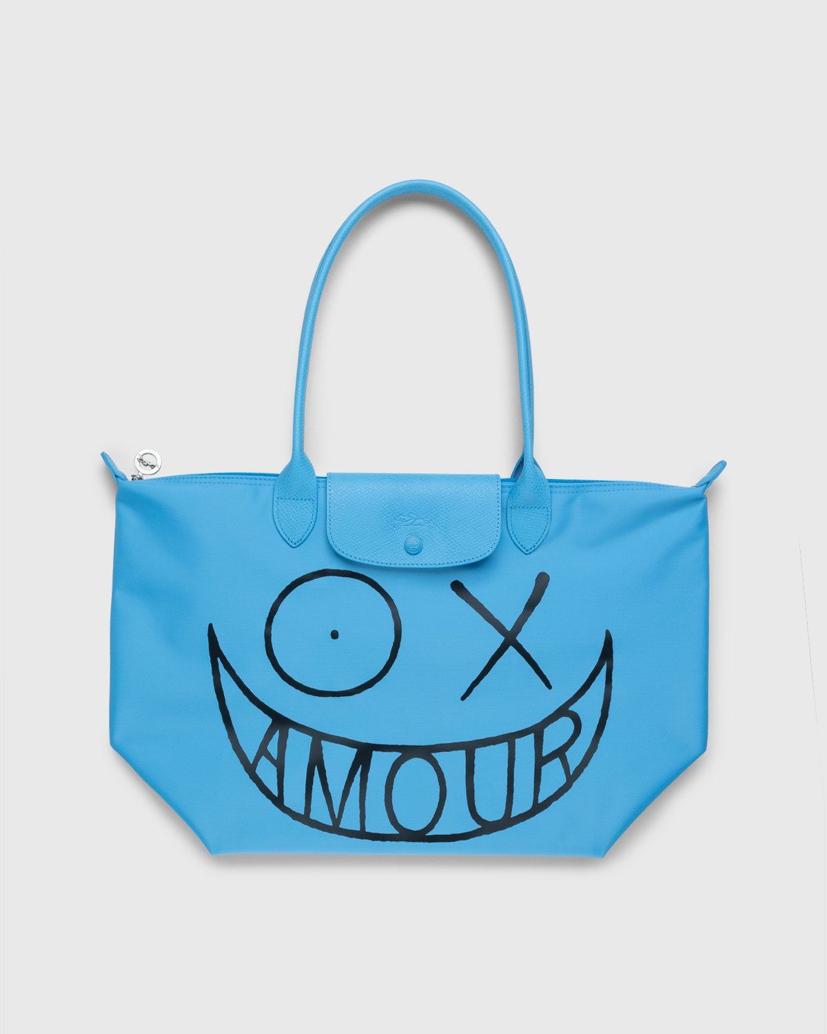 Longchamp x André Saraiva – Le Pliage André Shoulder Bag Blue - Bags - Blue - Image 1