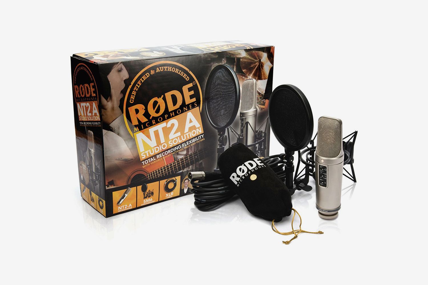 NT2-A Microphone with Primacoustic VoxGuard and Tripod Mic Stand