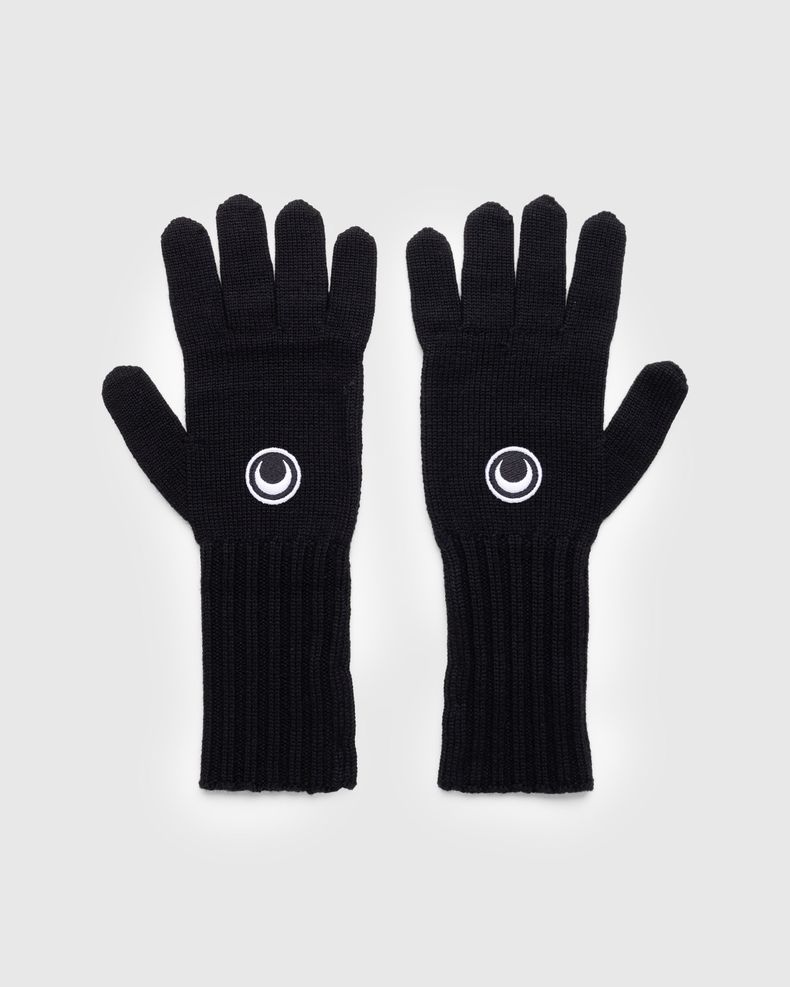 Mulesing Free Wool Rib Wrist Length Gloves Black