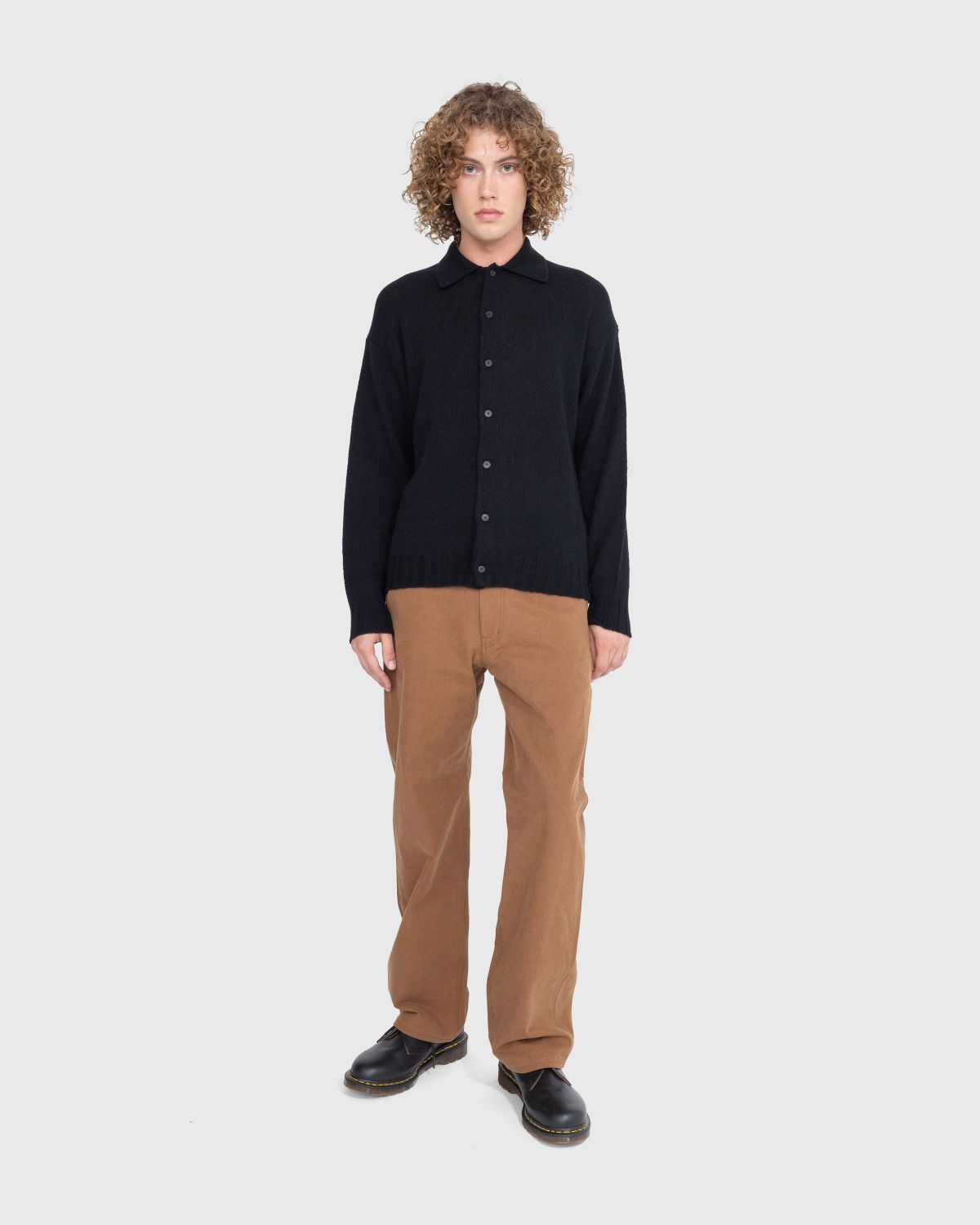 Auralee Hard Twist Denim Five Pocket Pants in Mocha Brown