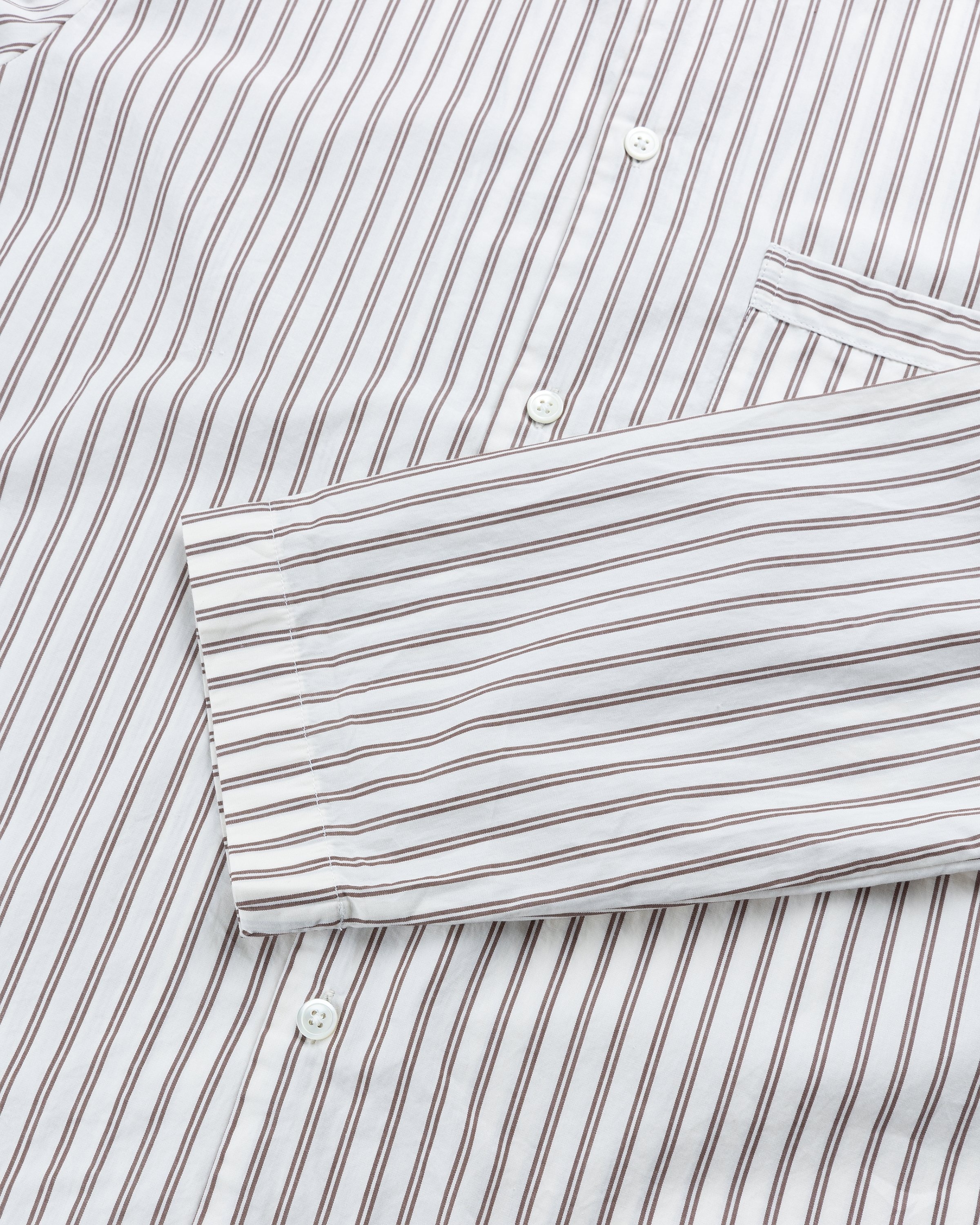 Tekla – Cotton Poplin Pyjamas Shirt Hopper Stripes - Loungewear - Beige - Image 5