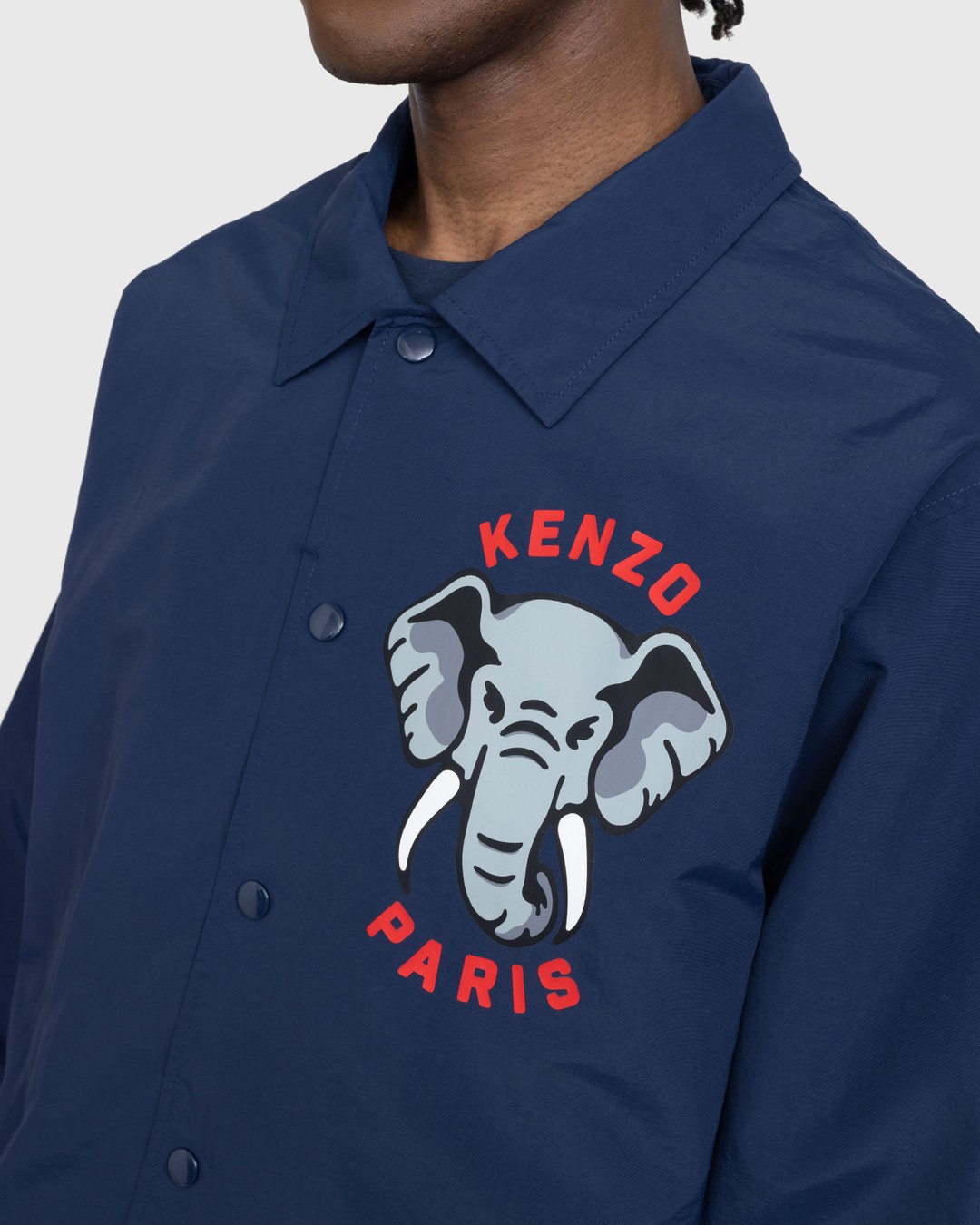 Kenzo – Elephant Coach Jacket Midnight Blue - Outerwear - Blue - Image 4
